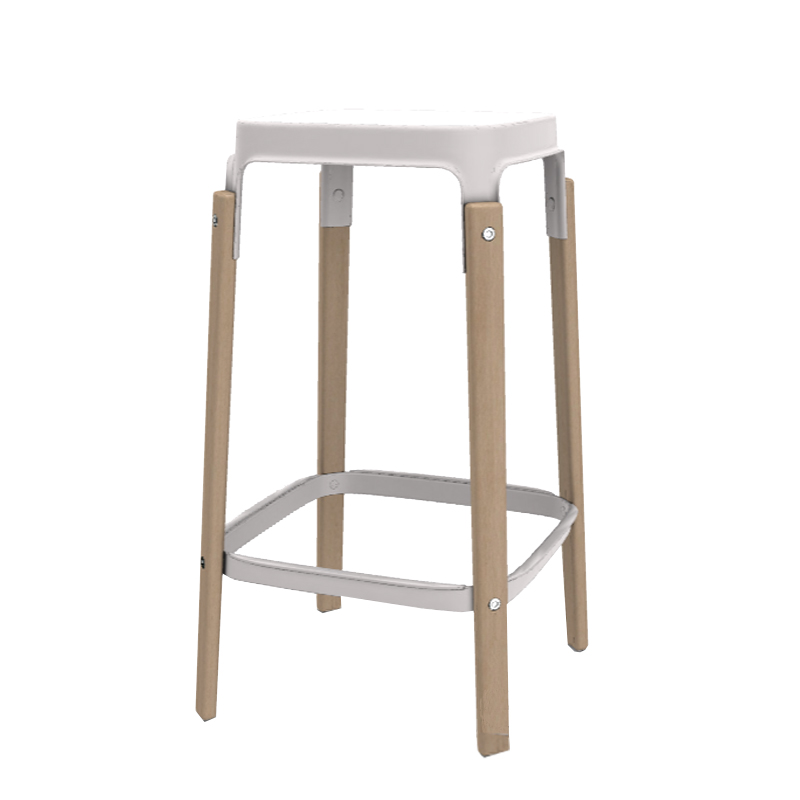 Magis - Sgabello Steelwood faggio naturale bianco - LONGHO