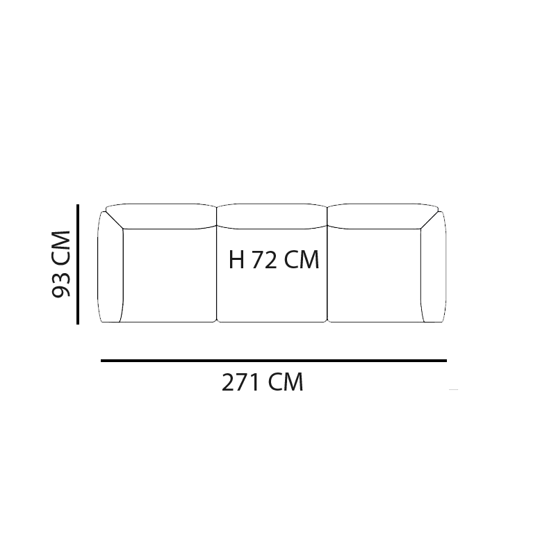 Knoll - Divano Avio 271x93 Struttura alluminio Rivestimento Pelle - LONGHO