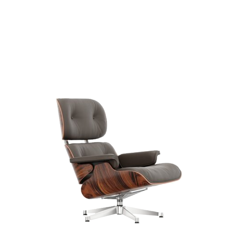 Vitra - Poltrona Lounge Chair h84 Palissandro Santos marrone base lucido -  LONGHO