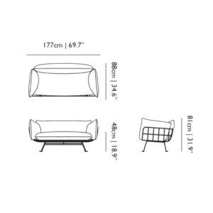Moooi Divano Nest cuscini in tessuto longho design palermo