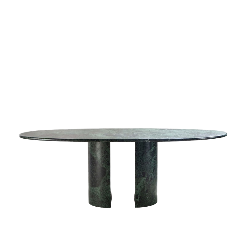 Cappellini - Tavolo ovale Dolmen marmo verde alpi - LONGHO